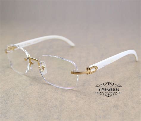 cheap cartier rimless glasses|authentic cartier buffalo horn glasses.